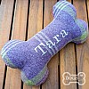 Personalised Bone Dog Toy - Country Tweed Collection - Purple Heather (Tara) 2